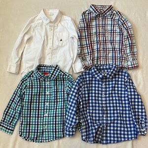 Lot of 4 - Button Down Long Sleeve Boys Shirts